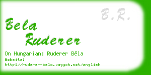 bela ruderer business card
