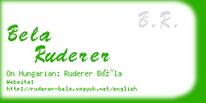 bela ruderer business card